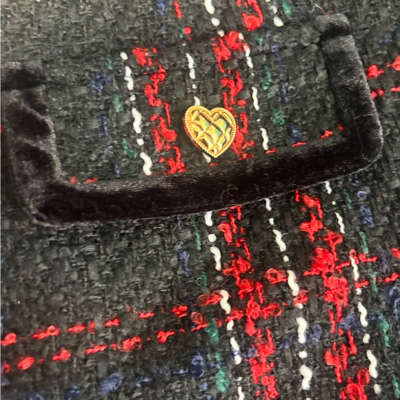 Ivy City Co Black & Red Plaid Tweed Jacket and Skirt Set - Picture 4 of 5